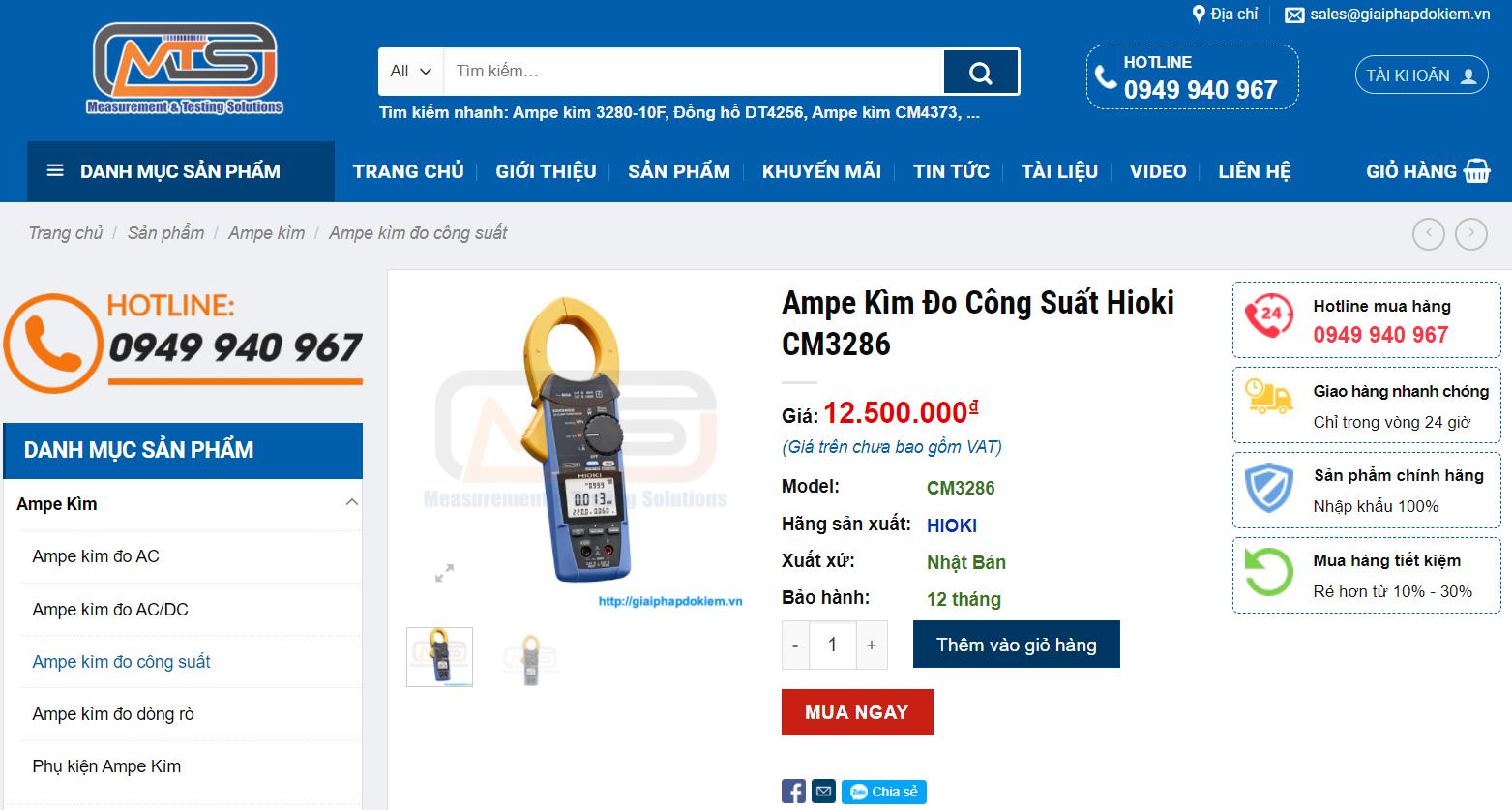 Đại lý bán ampe kìm đo công suất Hioki CM3286 uy tín 10 Hioki CM3286
