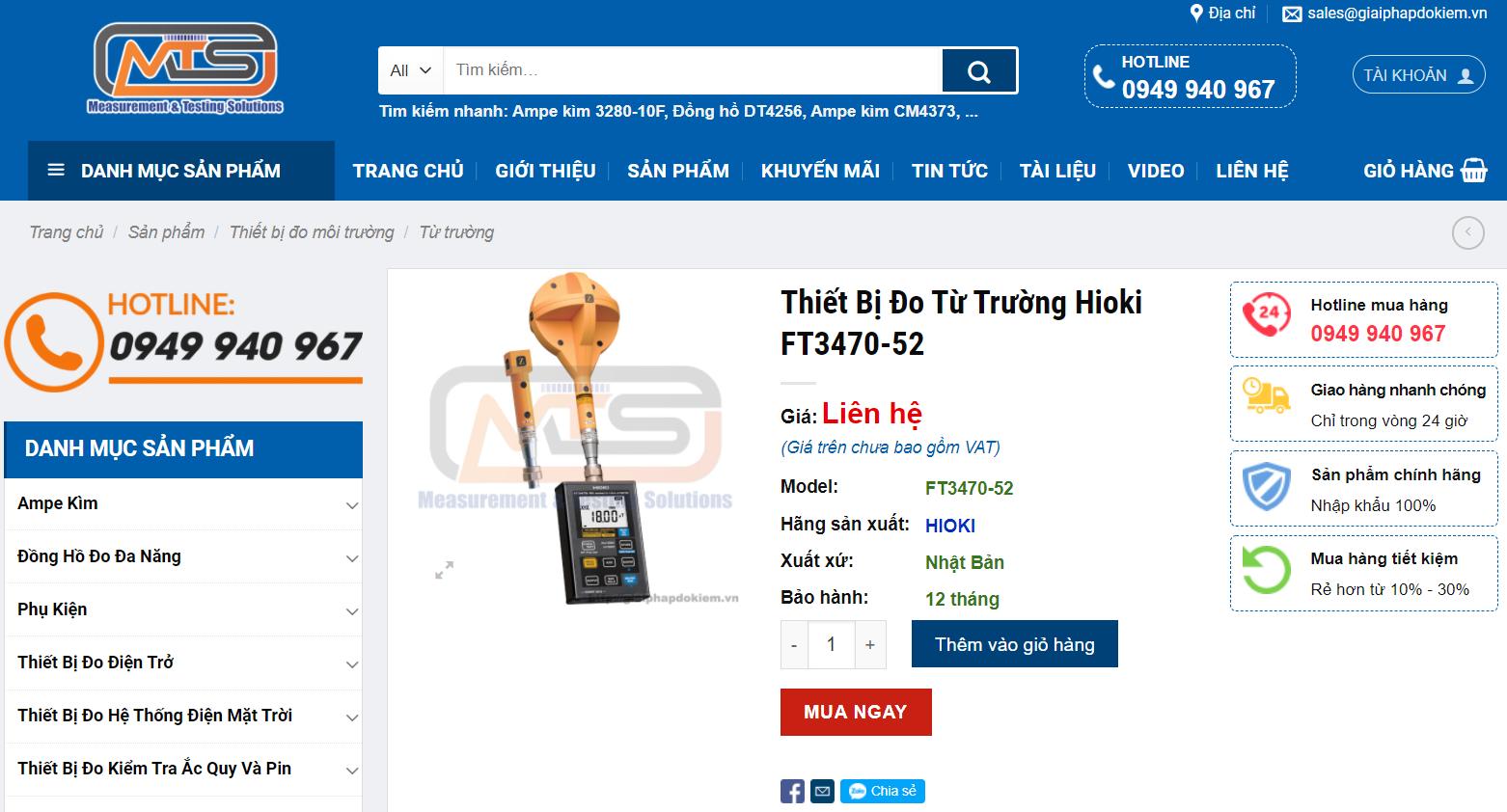 Bán thiết bị đo từ trường Hioki FT3470-52 chất lượng, bao đổi trả 5 thiet bi do tu truong Hioki FT3470-52