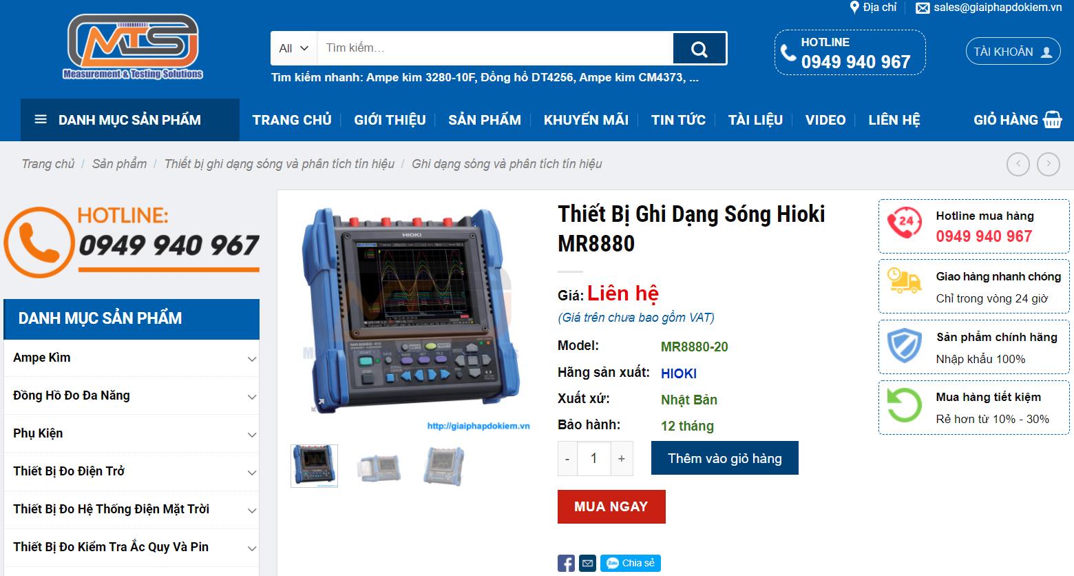 Mua thiết bị ghi dạng sóng Hioki MR8880-20 ở đâu? 9 Hioki MR8880-20