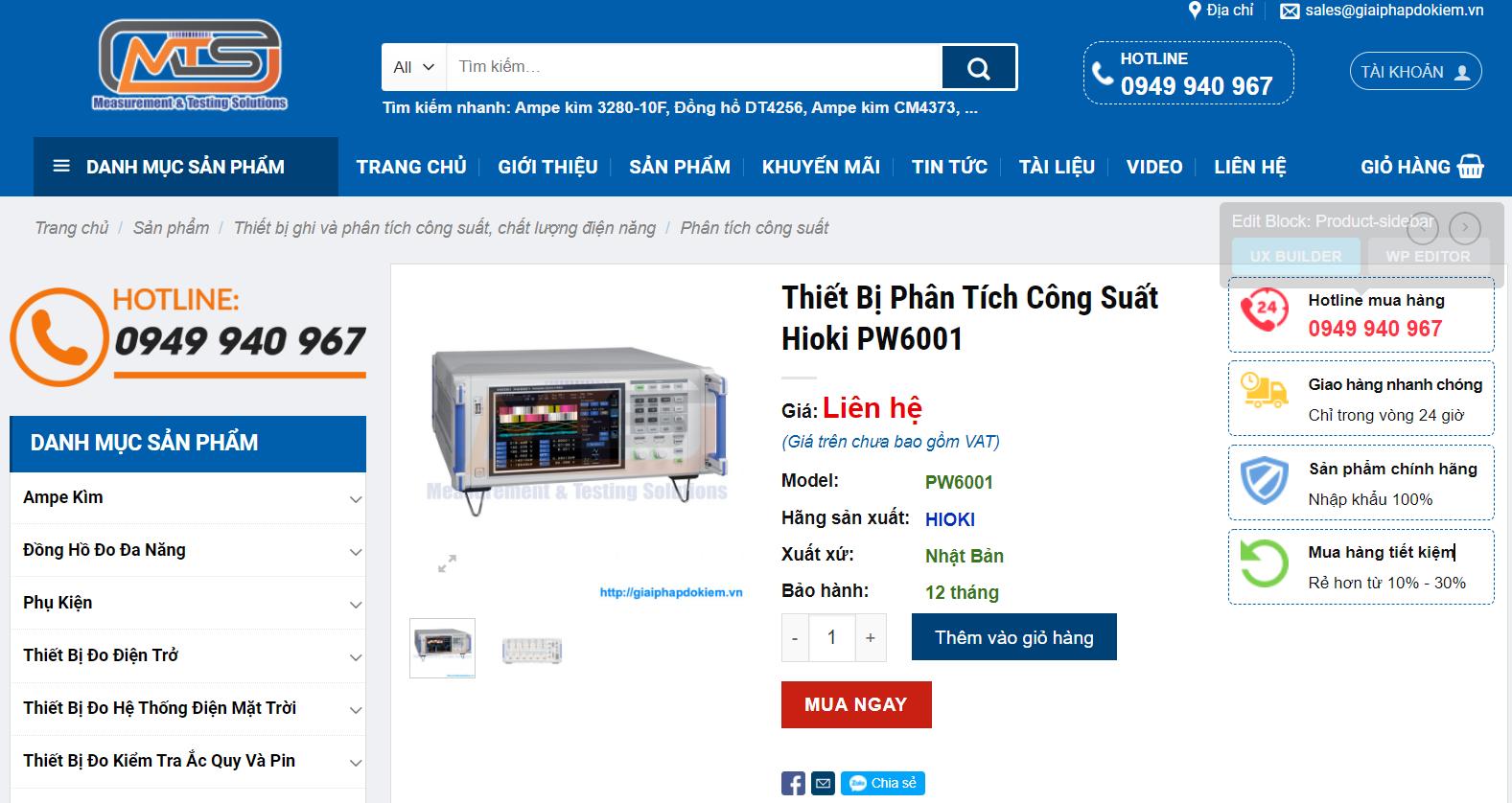 Phân phối thiết bị phân tích công suất Hioki PW6001, cam kết hàng chính hãng 7 Hioki PW6001