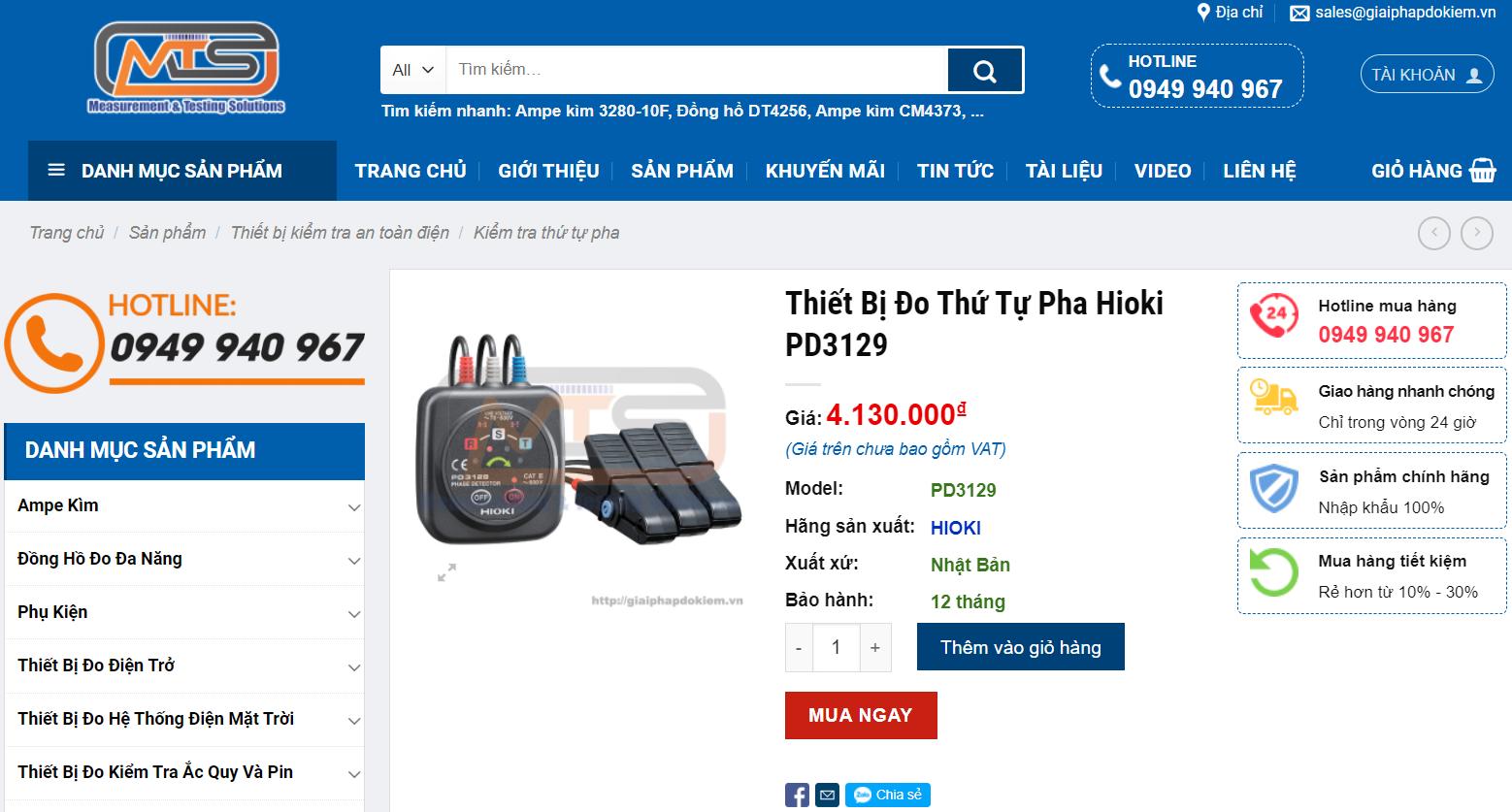 Nên mua thiết bị đo thứ tự pha Hioki PD3129 ở đâu uy tín? 5 Hioki PD3129