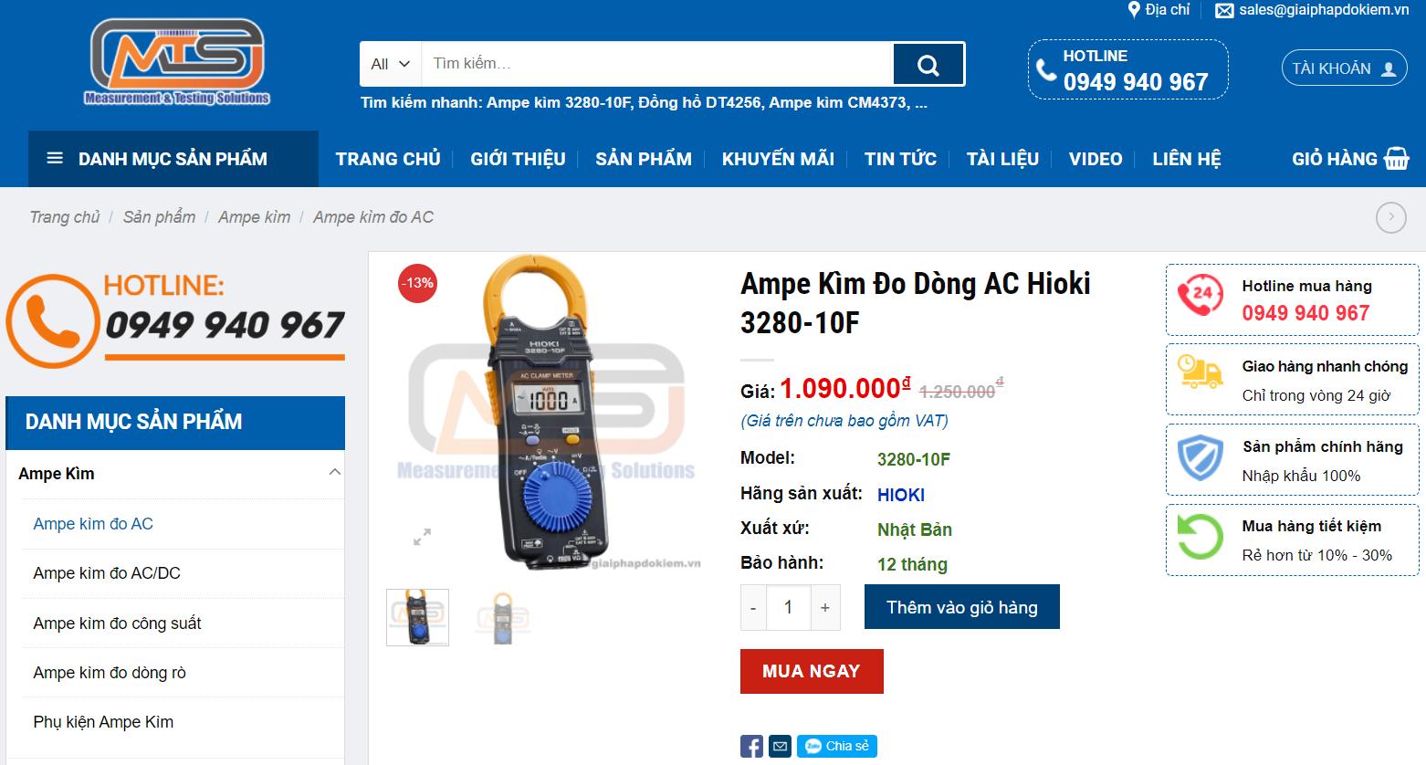 Nhà phân phối ampe kìm giá rẻ, chính hãng 13 ampe kim gia re