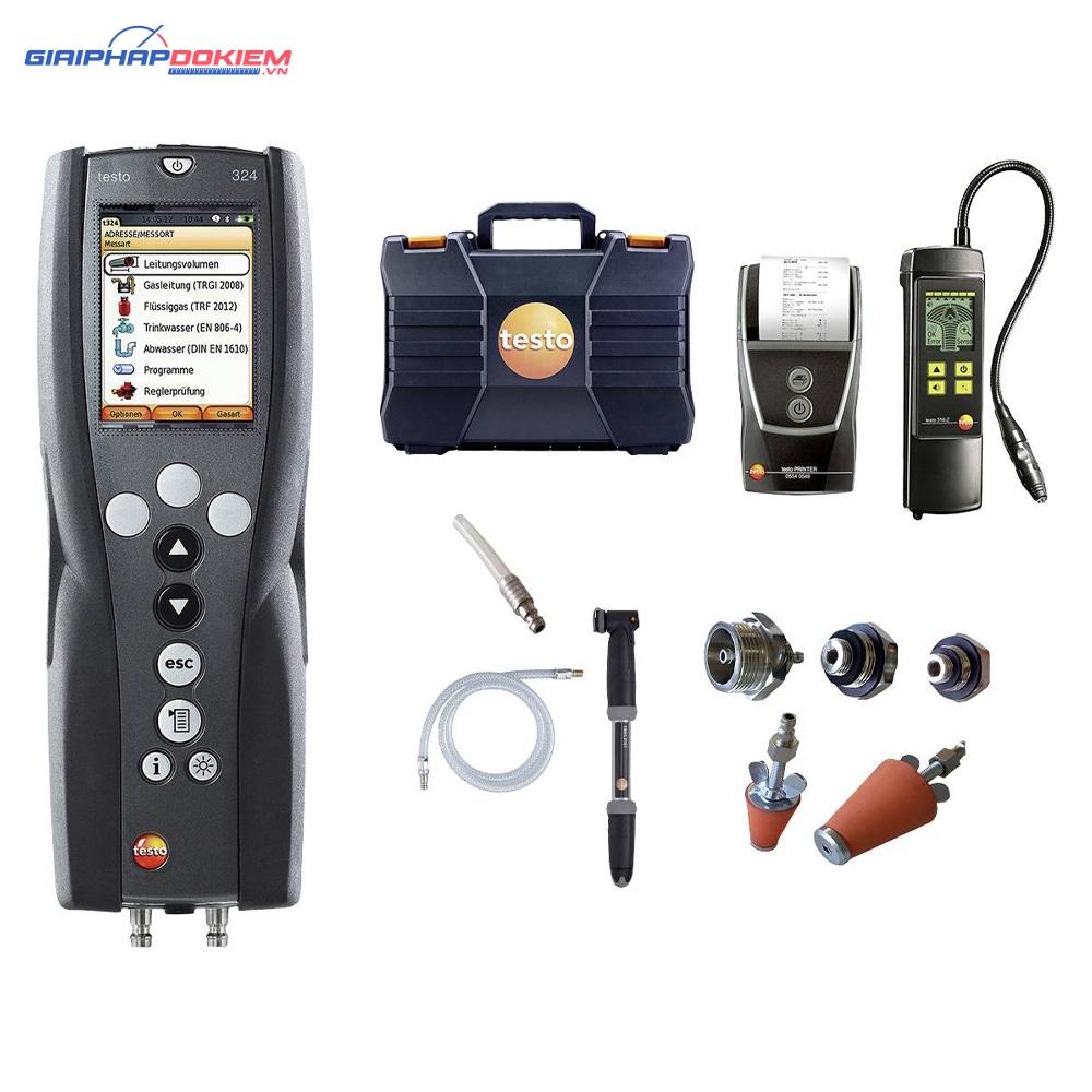 Máy đo áp suất và xác định khí rò rỉ testo 324 4 Máy đo áp suất và xác định khí rò rỉ testo 324