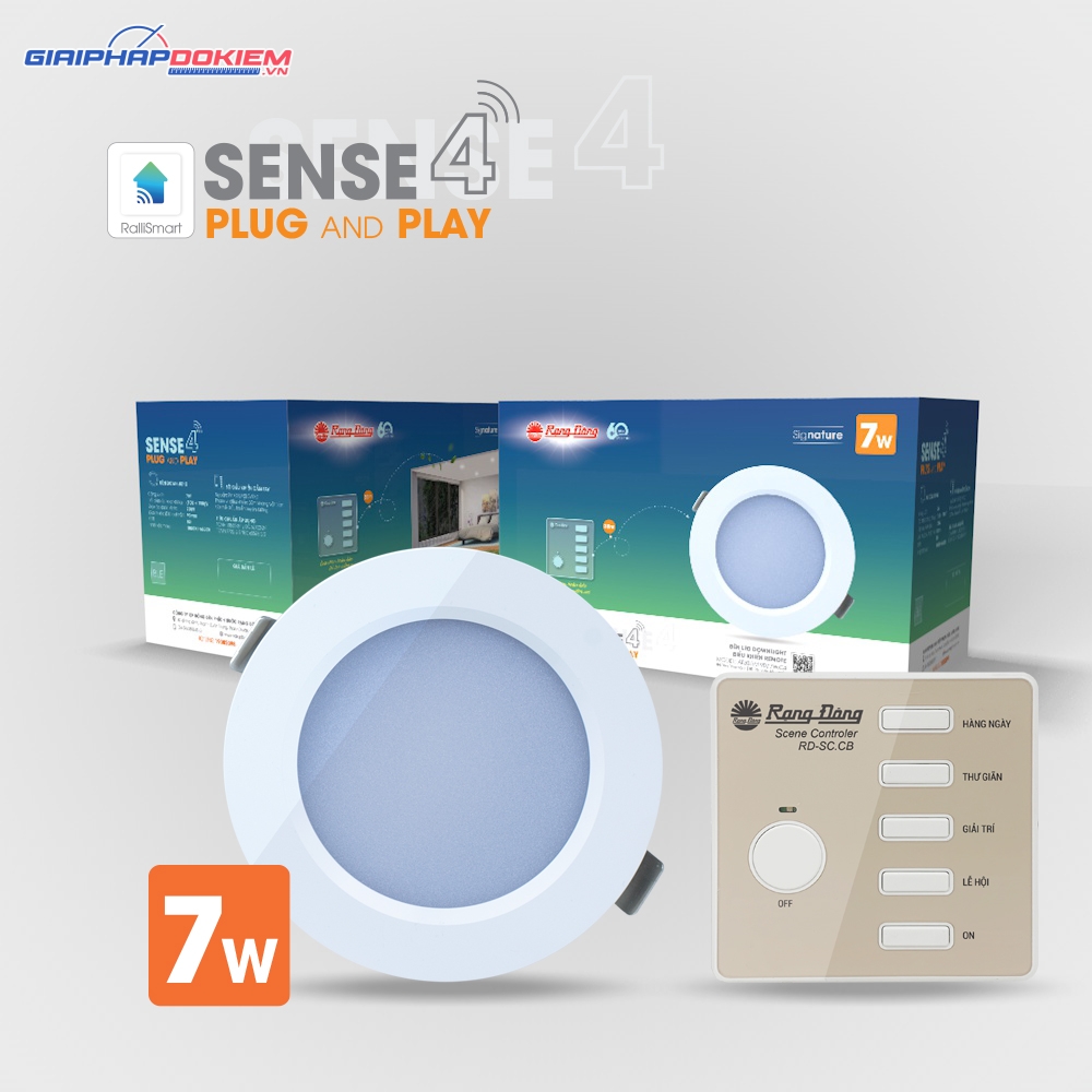 Bộ combo đèn Downlight thông minh sense Rạng Đông AT20.RM 90/7W.C4 1 Bộ combo đèn Downlight thông minh sense Rạng Đông AT20.RM 90/7W.C4