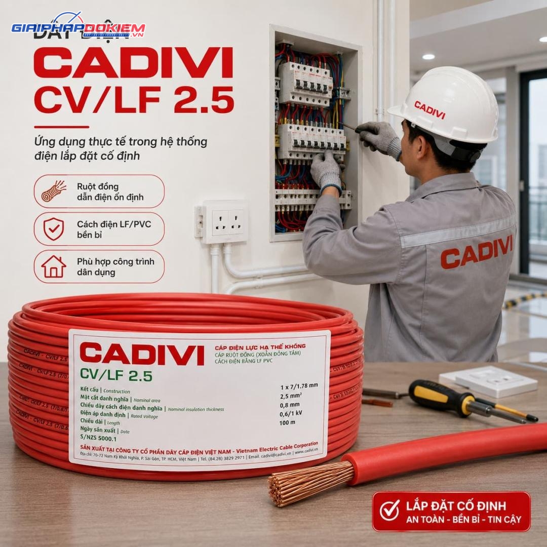 Dây Cáp Điện Cadivi CV 2.5 11 Ứng dụng dây cáp điện Cadivi 2.5