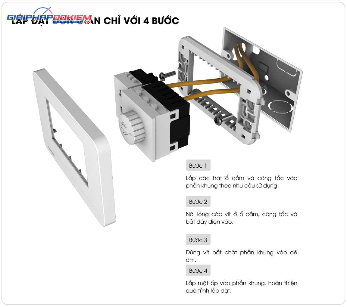 Hạt chiết áp đèn âm tường Rạng Đông HCA D01/300W Hạt chiết áp đèn âm tường Rạng Đông HCA D01/300W