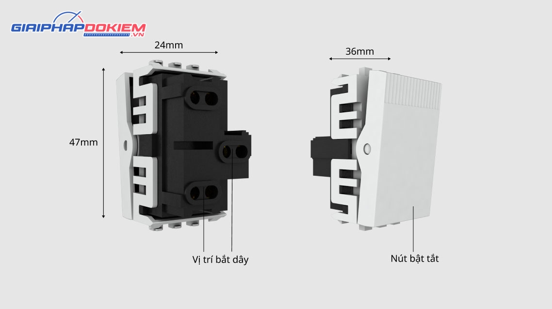 Hạt công tắc âm tường 2 chiều Rạng Đông HCT01 2C/10A Hạt công tắc âm tường 2 chiều Rạng Đông HCT01 2C/10A