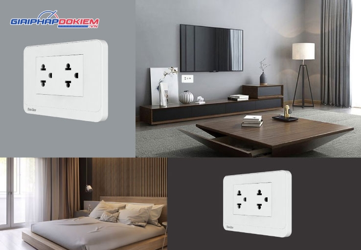 Hạt ổ cắm âm tường Rạng Đông HOC02 2C/16A Hạt ổ cắm âm tường Rạng Đông HOC02 2C/16A