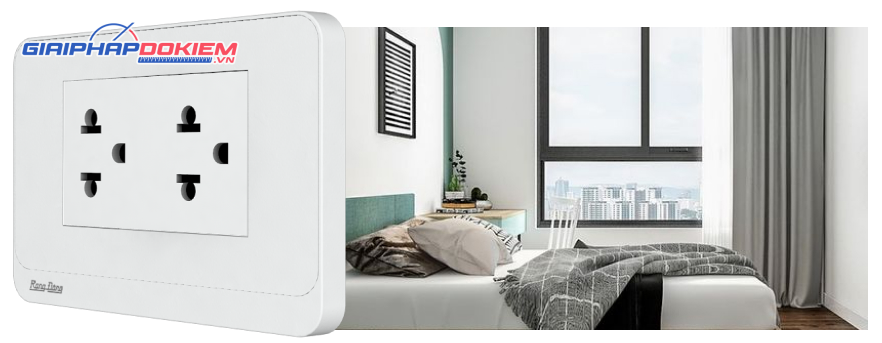 Hạt ổ cắm âm tường Rạng Đông HOC02 2C/16A Hạt ổ cắm âm tường Rạng Đông HOC02 2C/16A