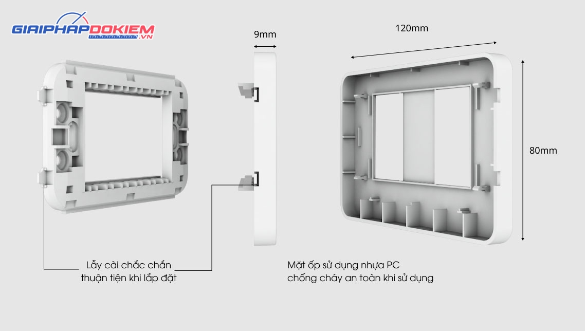 Mặt công tắc ổ cắm âm tường Rạng Đông MOC01 80x120x9/2H Mặt công tắc ổ cắm âm tường Rạng Đông MOC01 80x120x9/2H