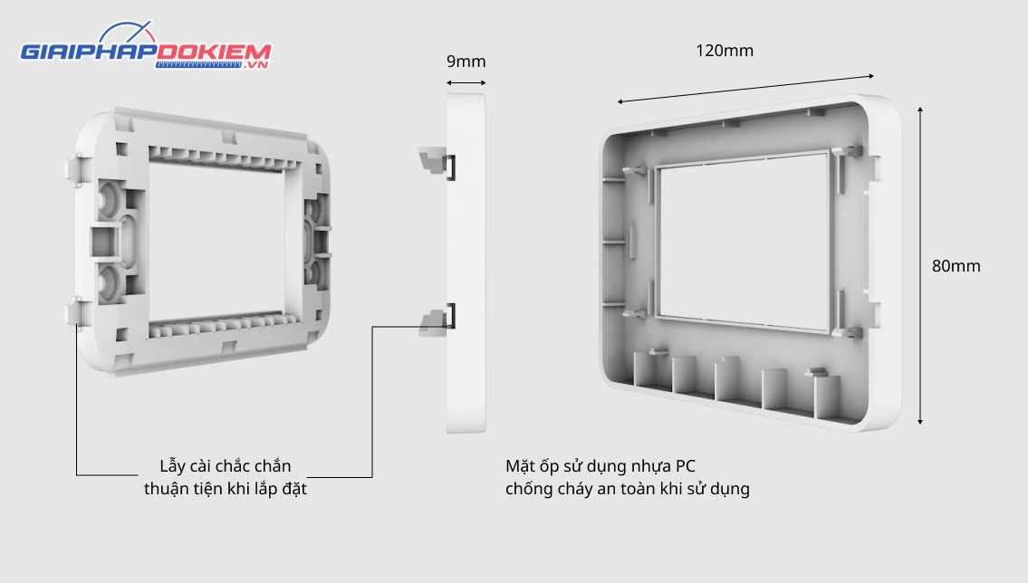 Mặt công tắc ổ cắm âm tường Rạng Đông MOC01 80x120x9/3H Mặt công tắc ổ cắm âm tường Rạng Đông MOC01 80x120x9/3H