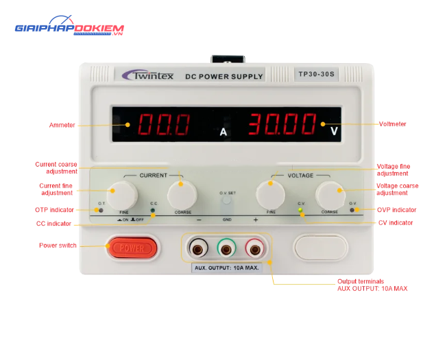 Máy cấp nguồn đa năng Twintex TP30-30S 30V 30A 2 Máy cấp nguồn đa năng Twintex TP30-30S 30V 30A