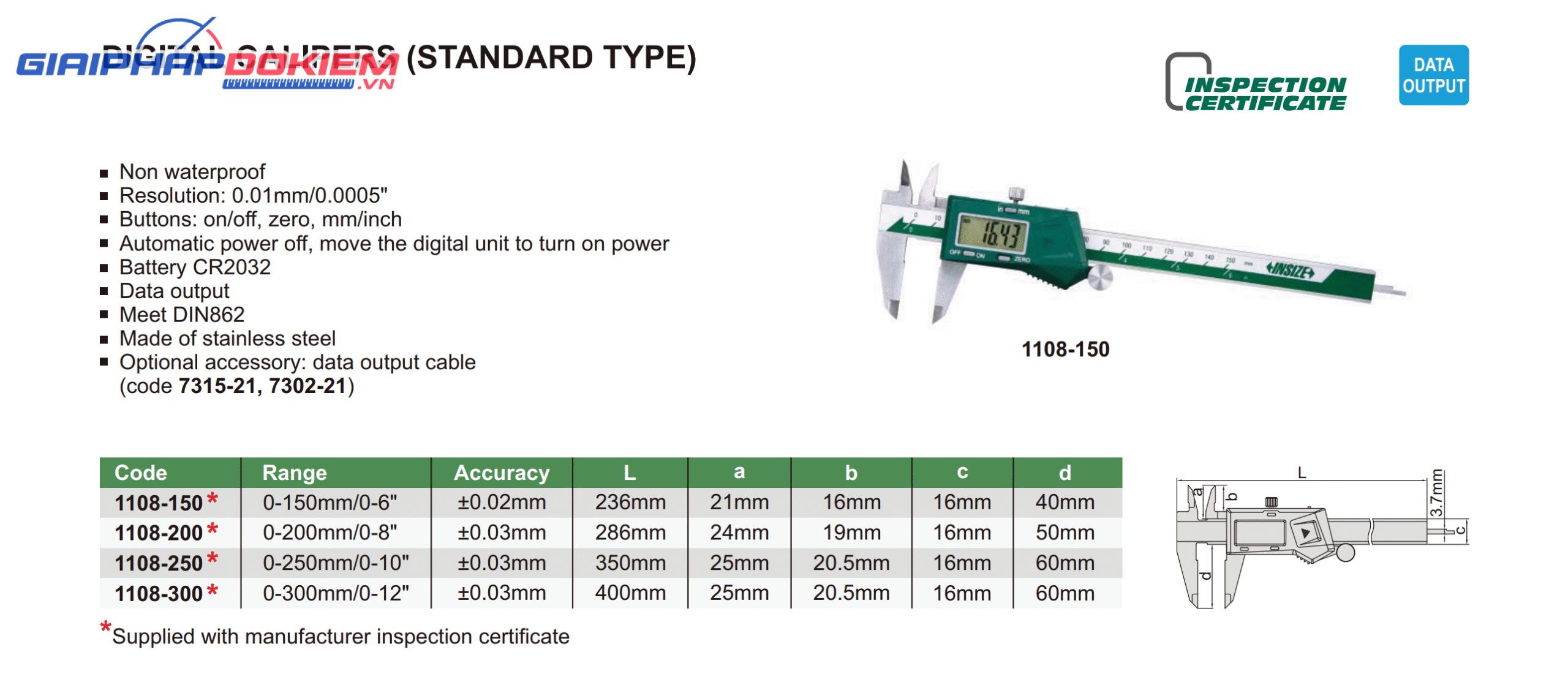 Thước cặp điện tử Insize 1108-200 3 Thước cặp điện tử Insize 1108-200
