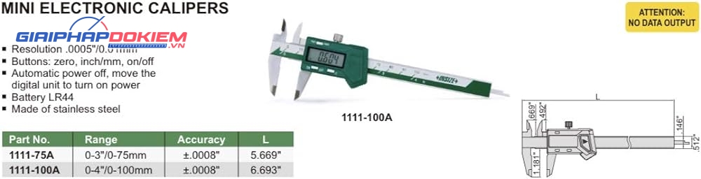Thước cặp điện tử Insize 1111-100A 9 Thước cặp điện tử Insize 1111-100A