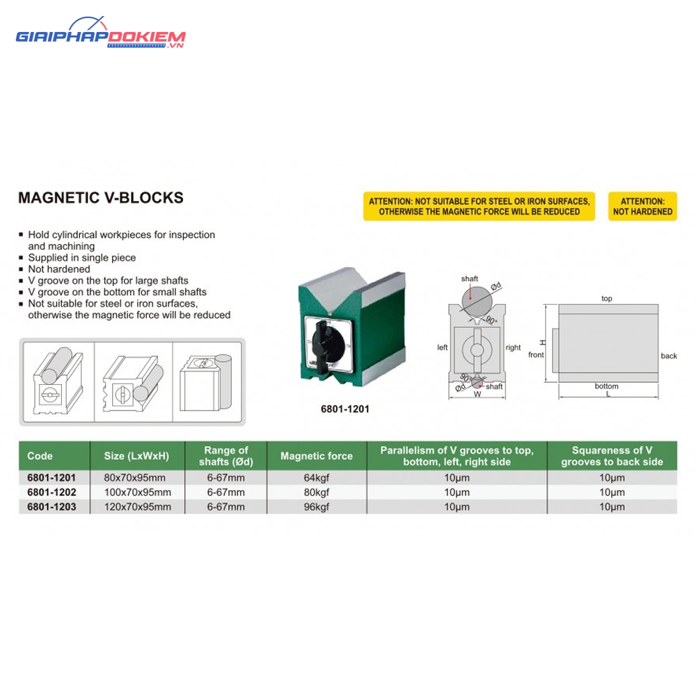 Đế từ khối V - INSIZE 6801-1202 5 Đế từ khối V - INSIZE 6801-1202