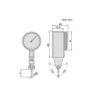 Đồng hồ so chân gập Insize 2380-08