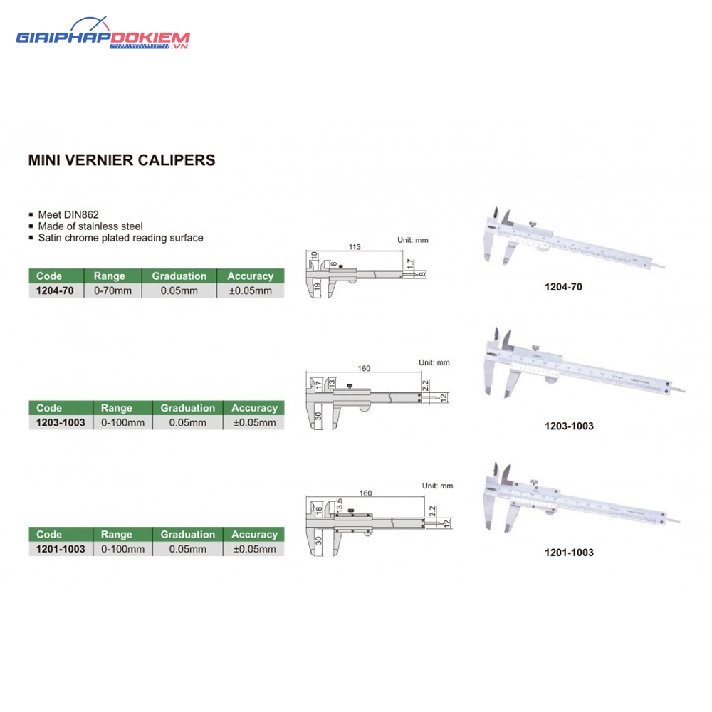 Thước cặp cơ Insize 1204-70 (70mm / 0.05mm) 5 Thước cặp cơ Insize 1204-70 (70mm / 0.05mm)