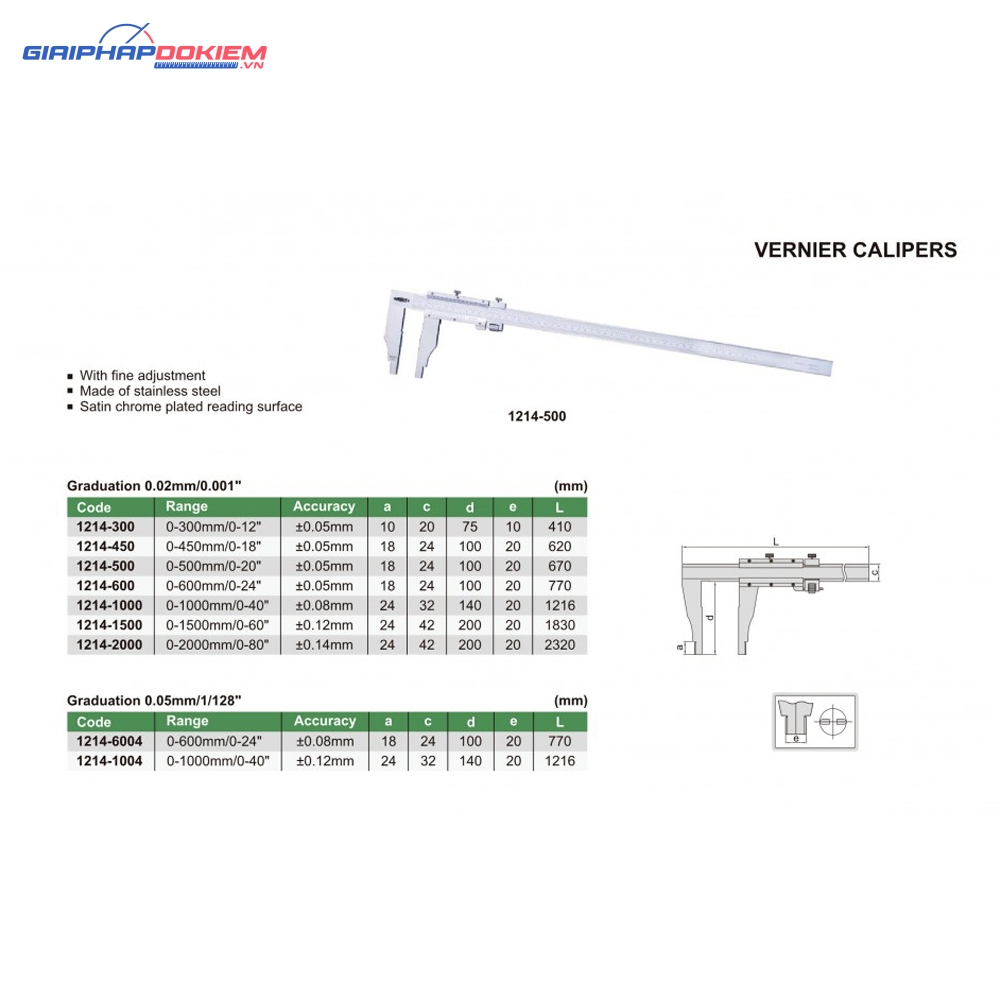 Thước cặp cơ INSIZE 1214-300 10 Thước cặp cơ INSIZE 1214-300