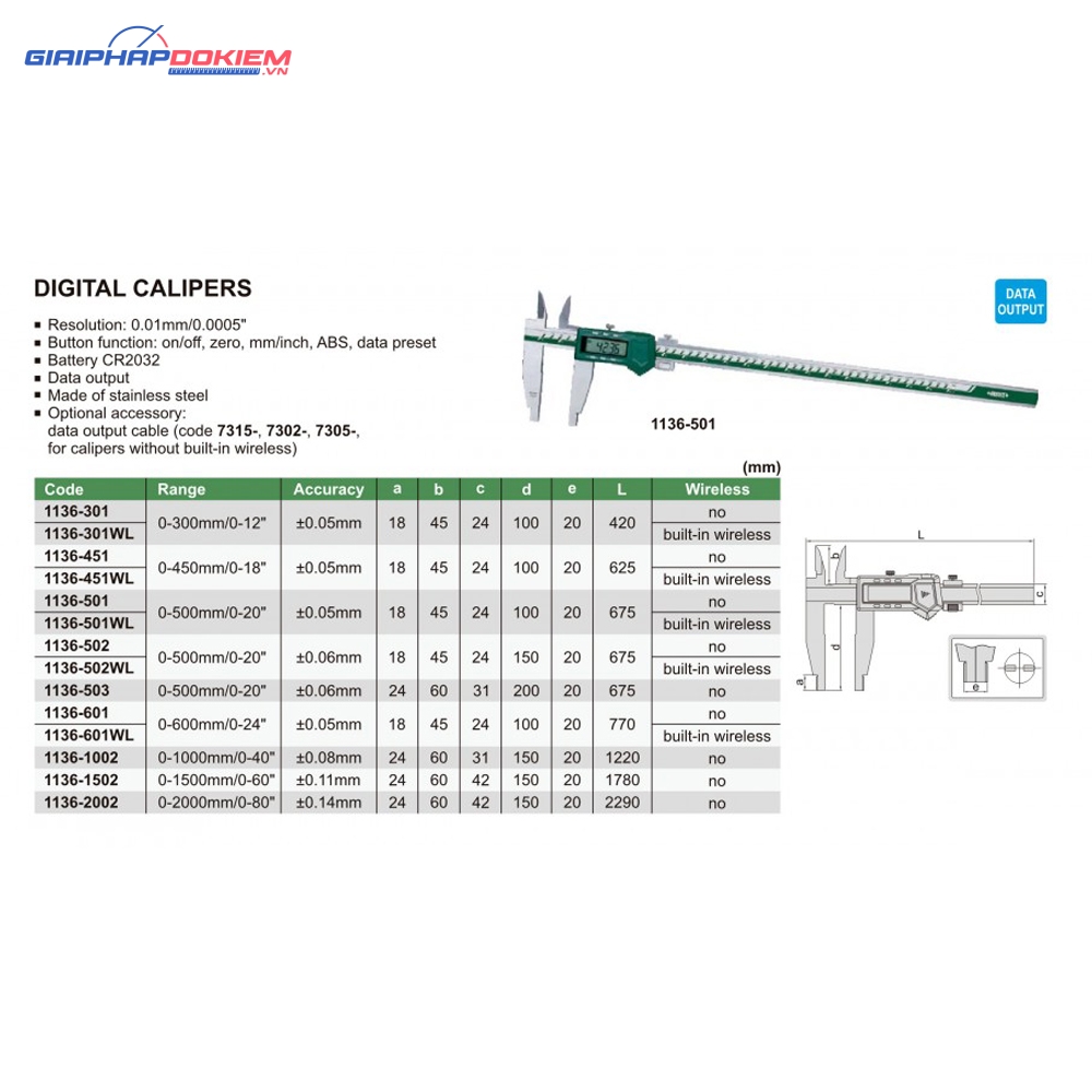 Thước cặp điện tử INSIZE 1136-501 3 Thước cặp điện tử INSIZE 1136-501