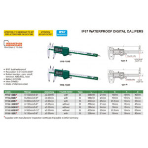 Thước cặp điện tử Insize chống nước 1118-150B