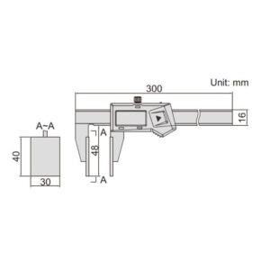 Thước cặp điện tử mỏ phẳng Insize 1172-200