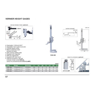 Thước đo cao cơ khí Insize 1250-450 (0-450mm/0-18″) 5 Thước đo cao cơ khí Insize 1250-450 (0-450mm/0-18″)