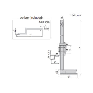 Thước đo cao cơ khí Insize 1250-450 (0-450mm/0-18″) 6 Thước đo cao cơ khí Insize 1250-450 (0-450mm/0-18″)
