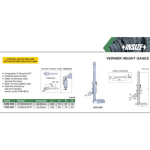 Thước đo cao cơ khí Insize 1253-200 4 Thước đo cao cơ khí Insize 1253-200