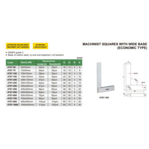 Thước đo góc vuông đế rộng INSIZE 4707-100 (100x70mm)