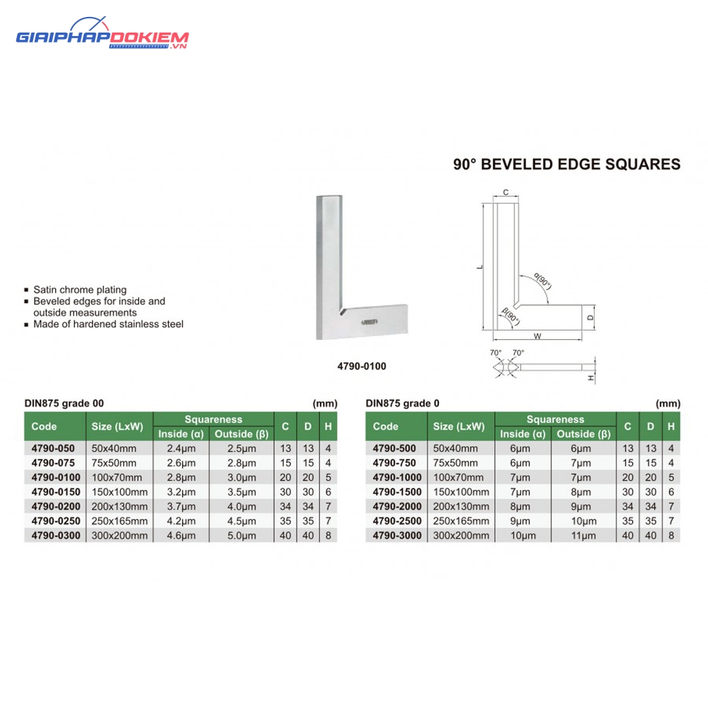 Thước đo góc vuông vát cạnh Insize 4790-1500 (150x100mm) 3 Thước đo góc vuông vát cạnh Insize 4790-1500 (150x100mm)