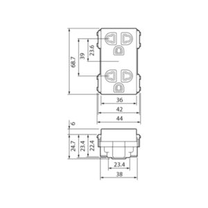 Ổ cắm đôi 3 chấu Panasonic WEV1582-7SW 7 Ổ cắm đôi 3 chấu Panasonic WEV1582-7SW