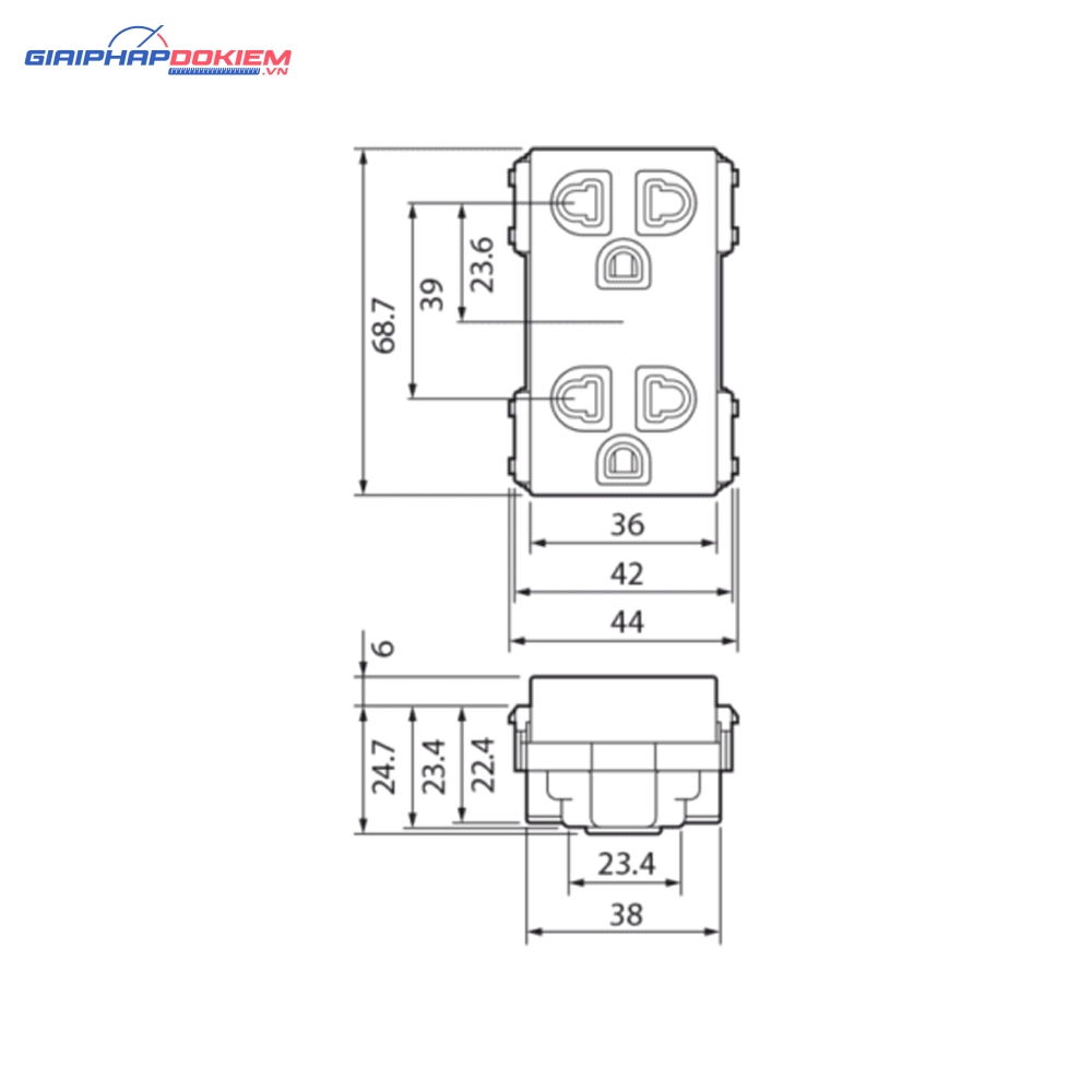 Ổ cắm đôi 3 chấu Panasonic WEV1582-7SW 5 Ổ cắm đôi 3 chấu Panasonic WEV1582-7SW