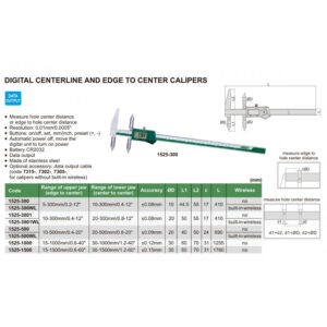 Thước đo khoảng cách lỗ/cạnh tới lỗ điện tử INSIZE 1525-300