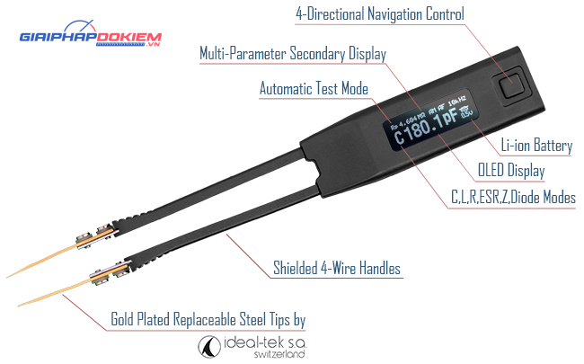 Nhíp đo LCR linh kiện dán SMD Smart Tweezers ST5S (100 Hz-10 kHz) 7 Nhíp đo LCR linh kiện dán SMD Smart Tweezers ST5S