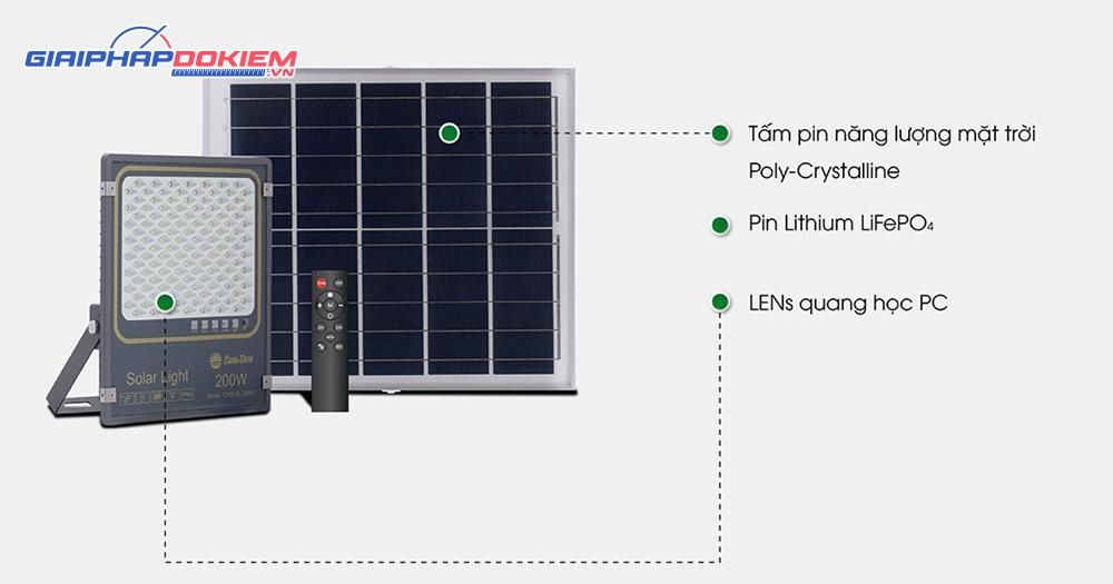 Đèn chiếu pha năng lượng mặt trời CP03.SL.RAD 200W.V2 Đèn chiếu pha năng lượng mặt trời CP03.SL.RAD 200W.V2