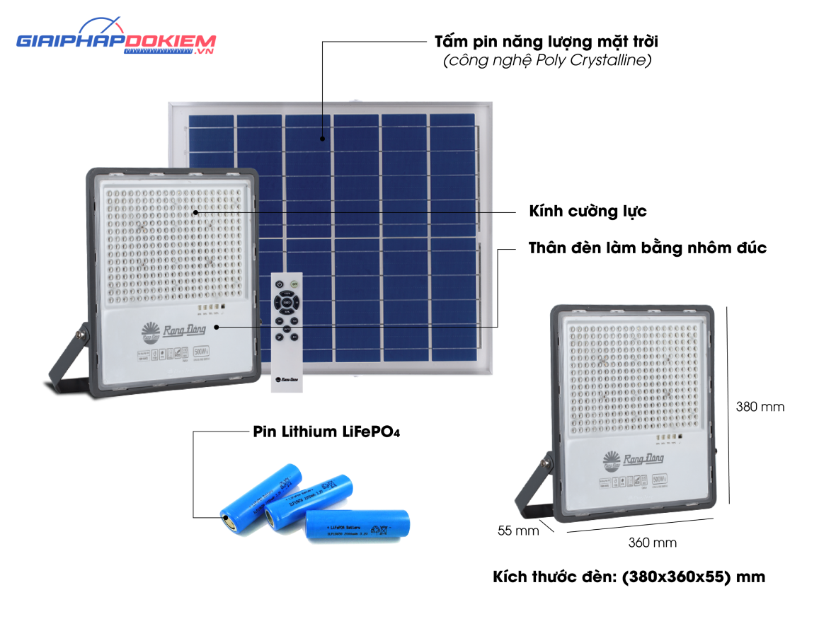 Đèn chiếu pha năng lượng mặt trời CP03.SL.RAD 500W.V2 Đèn chiếu pha năng lượng mặt trời CP03.SL.RAD 500W.V2