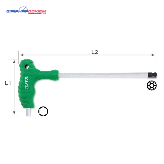 Lục giác L 1 đầu bi TOPTUL AGCA 1 Lục giác L 1 đầu bi TOPTUL AGCA