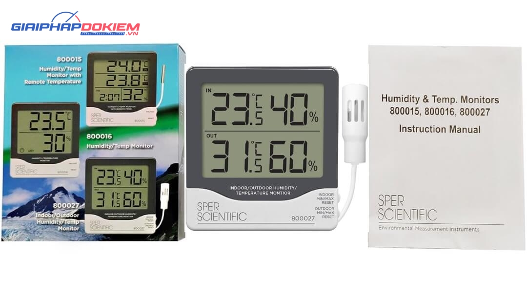 Máy đo độ ẩm và nhiệt độ Sper Scientific 800027 5 Máy đo độ ẩm và nhiệt độ Sper Scientific 800027