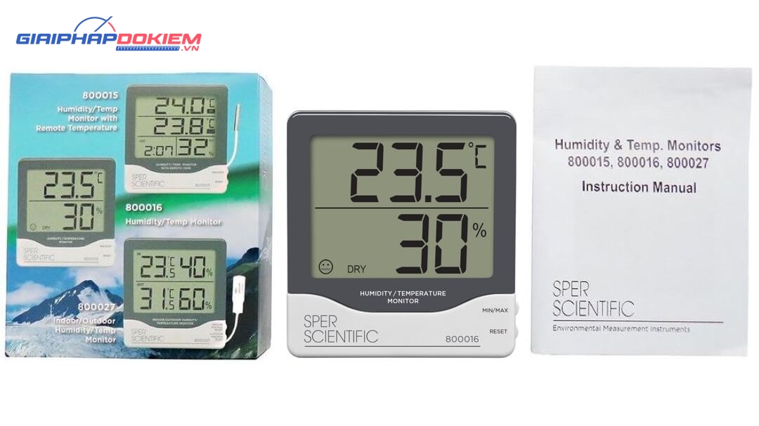 Máy đo độ ẩm và nhiệt độ Sper Scientific 800016 5 Máy đo độ ẩm và nhiệt độ Sper Scientific 800016