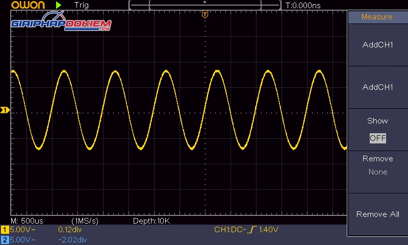 Máy Hiện Sóng Kỹ Thuật Số OWON SDS1102 ( 100 MHz, 1GS/giây ) 15 Máy Hiện Sóng Kỹ Thuật Số OWON SDS1102 ( 100 MHz, 1GS/giây )