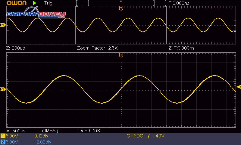 Máy Hiện Sóng Kỹ Thuật Số OWON SDS1102 ( 100 MHz, 1GS/giây ) 16 Máy Hiện Sóng Kỹ Thuật Số OWON SDS1102 ( 100 MHz, 1GS/giây )