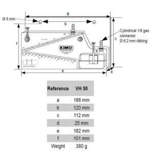 Áp kế chất lỏng dạng nghiêng KIMO VH 50 7 Áp kế chất lỏng dạng nghiêng KIMO VH 50