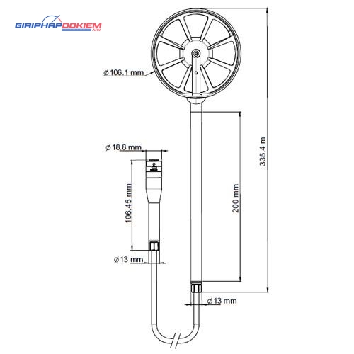 Đầu đo tốc độ gió, lưu lượng gió và nhiệt độ môi trường KIMO SVH-100 8 Đầu đo tốc độ gió, lưu lượng gió và nhiệt độ môi trường KIMO SVH-100