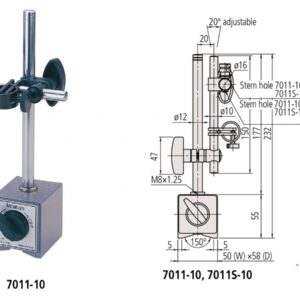 Đế từ gá đồng hồ so/điều chỉnh tinh Mitutoyo 7011S-10 18 Đế từ gá đồng hồ so/điều chỉnh tinh Mitutoyo 7011S-10