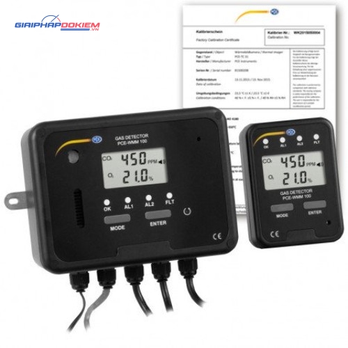 Máy đo chất lượng không khí Carbon Dioxide PCE PCE-WMM 100-ICA có chứng nhận hiệu chuẩn ISO 18 PCE PCE-WMM 100-ICA