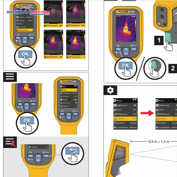 Máy đo nhiệt độ hồng ngoại Fluke VT06 16 Máy đo nhiệt độ hồng ngoại Fluke VT06