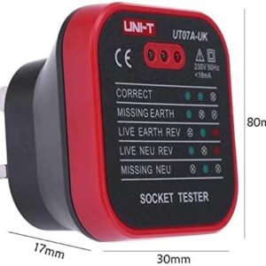 Thiết bị kiểm tra ổ cắm UNI-T UT07A-UK 19 Thiết bị kiểm tra ổ cắm UNI-T UT07A-UK
