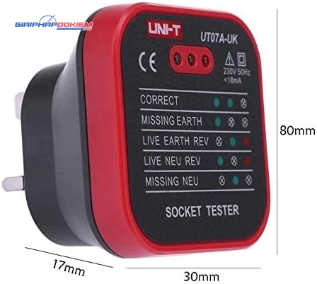 Thiết bị kiểm tra ổ cắm UNI-T UT07A-UK 13 Thiết bị kiểm tra ổ cắm UNI-T UT07A-UK