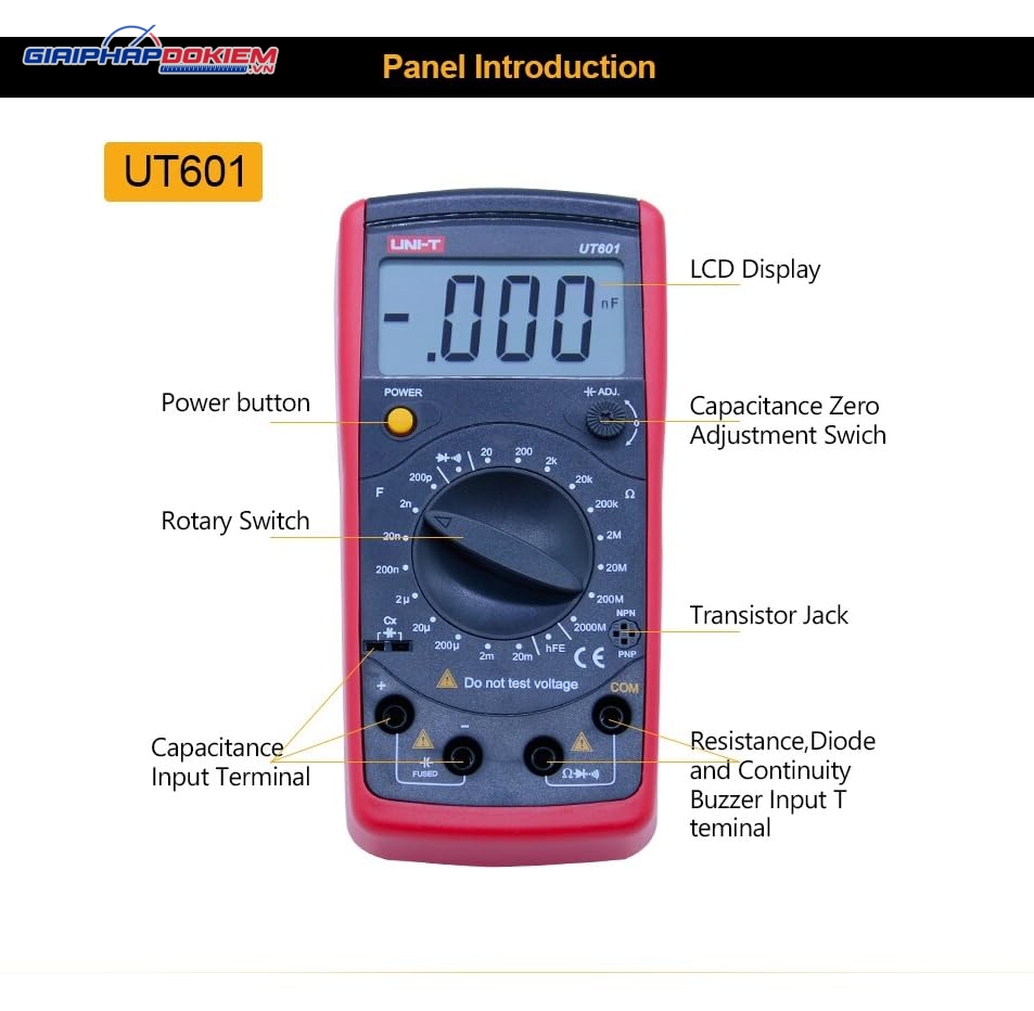 Thiết bị đo tụ điện, điện trở UNI-T UT601 13 Thiết bị đo tụ điện, điện trở UNI-T UT601