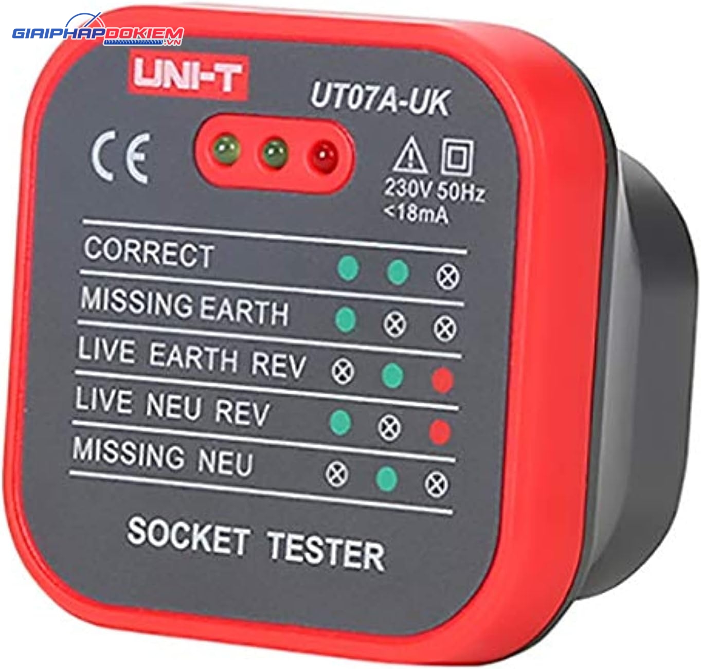 Thiết bị kiểm tra ổ cắm UNI-T UT07A-UK 8 Thiết bị kiểm tra ổ cắm UNI-T UT07A-UK